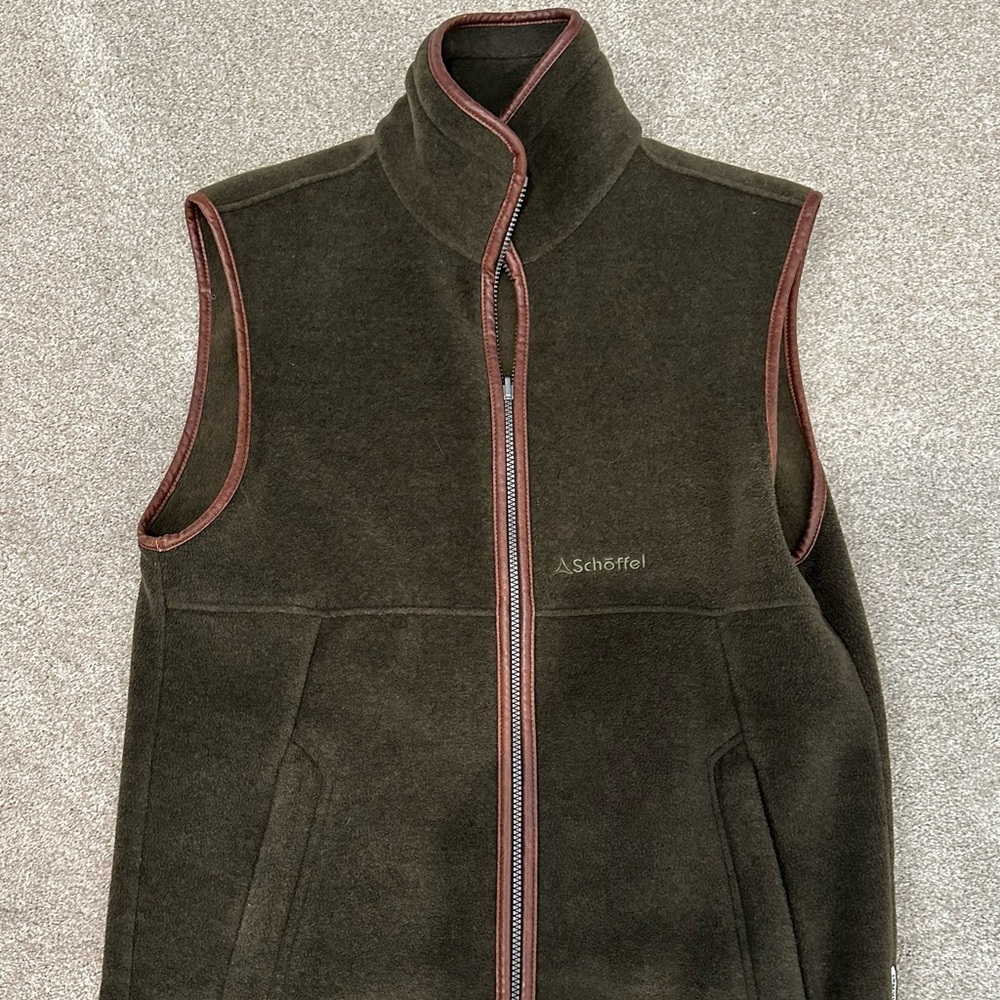 Schoffel Men’s vest w leather trim